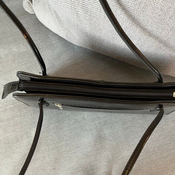 Colorblock Black Red Tan Faux Leather Shoulder Bag Handbag Purse Small - Picture 8 of 14